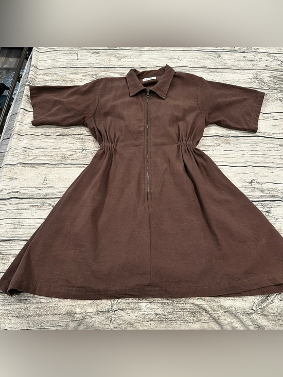 Noble Dresses & Skirts - Noble Utility Dress in Chocolate Brown Zip Front; Organic Size Medium